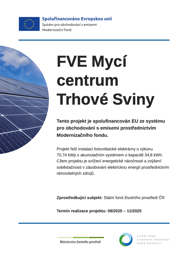 FVE Mycí centrum Trhové Sviny